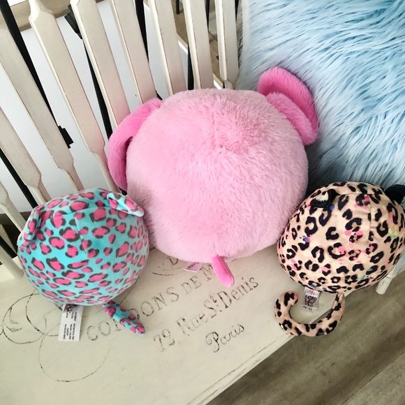 Squishmallows, Set of 3, Chelsea the Cheetah, Chasen, Pink Dog, DUMA, Cheetah - Picture 5 of 11